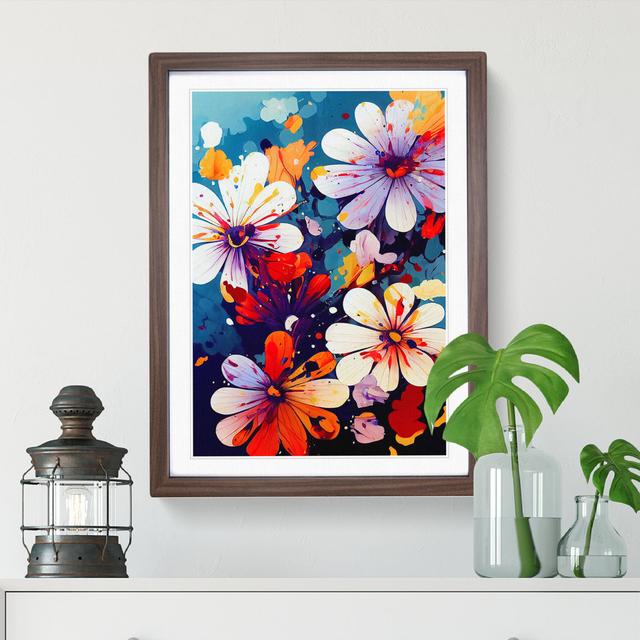 Splattered Flowers No.3 - Picture Frame Graphic Art ClassicLiving Size: 64cm H x 46cm W x 2cm D, Frame Colour: Walnut Framed on Productcaster.