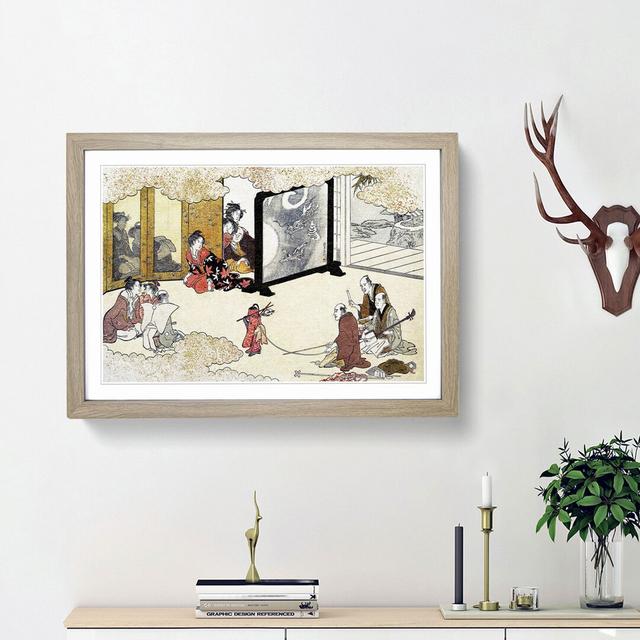 Seeing a Performance by Kitagawa Utamaro - Picture Frame Painting Print East Urban Home Size: 48cm H x 65cm W x 2cm D, Frame Option: Oak Framed on Productcaster.