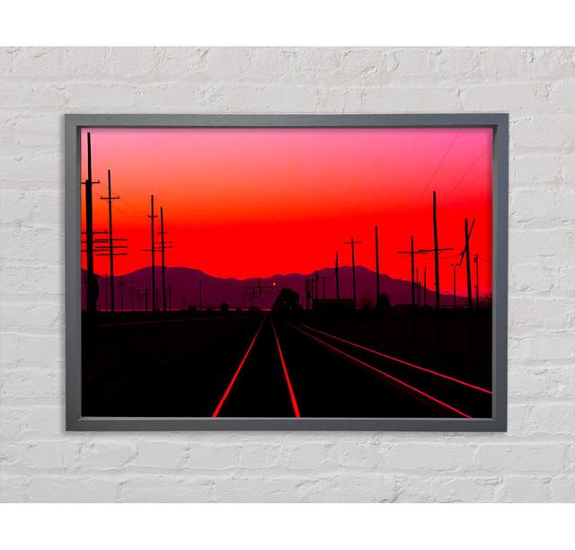 Railtracks At Dusk - Print Ebern Designs Size: 84.1cm H x 118.9cm W on Productcaster.