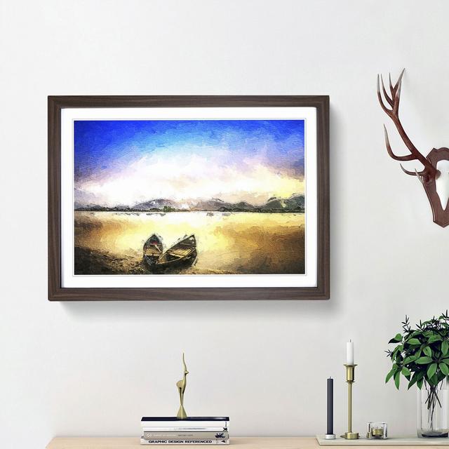 Two Boats - Picture Frame Painting Print East Urban Home Size: 48cm H x 65cm W x 2cm D, Frame Option: Walnut Framed on Productcaster.