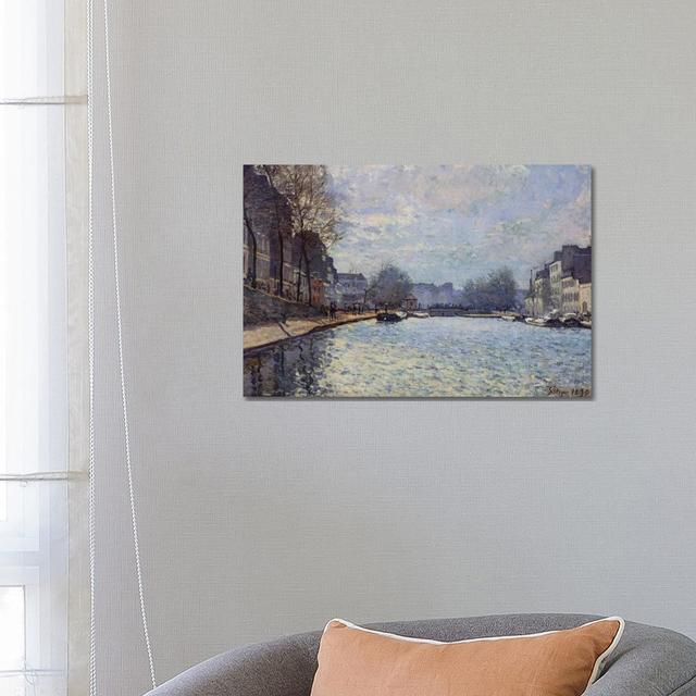 View of the Canal Saint-Martin, Paris, 1870 by Alfred Sisley - Wrapped Canvas Art Prints ClassicLiving Size: 45.72cm H x 66.04cm W on Productcaster.