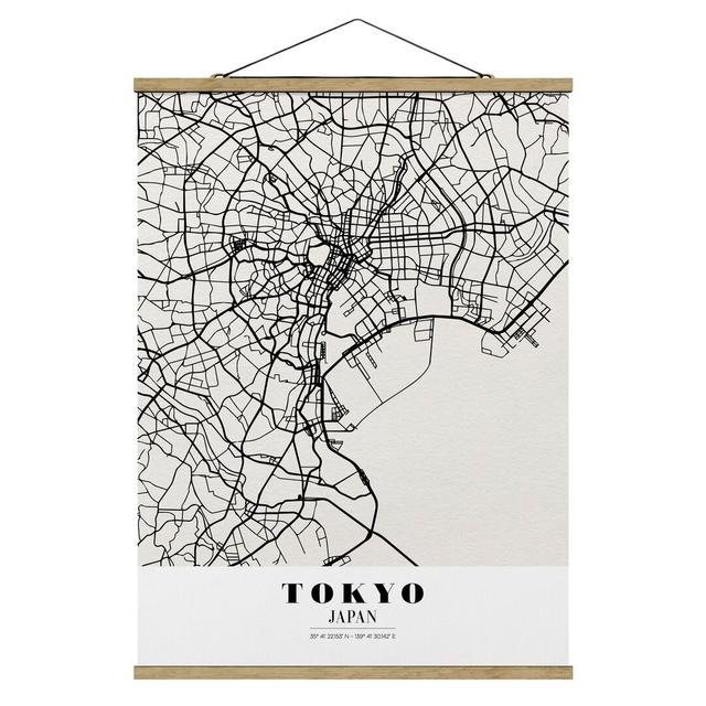 Grafikdruck Tokyo City Map - Classic Williston Forge Maße: 106,5 cm H x 80 cm B x 0,3 cm T on Productcaster.