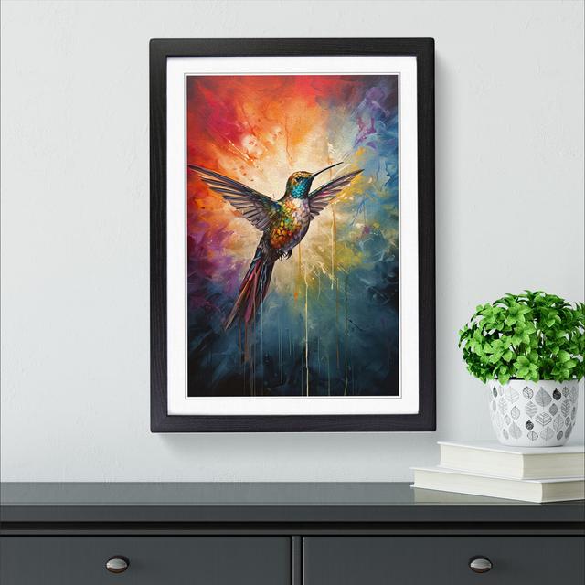 Hummingbird Modern - Single Picture Frame Print on Wood Big Box Art Frame Colour: Black Framed, Size: 46cm H x 34cm W x 2cm D on Productcaster.