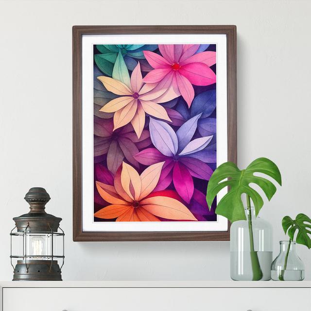 Flowers No.1 - Single Picture Frame Painting Marlow Home Co. Size: 64cm H x 46cm W x 2cm D, Frame Colour: Walnut Framed on Productcaster.