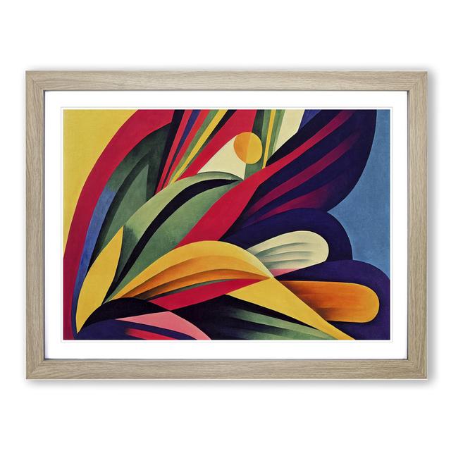 Alluring Bird Feathers Abstract - Picture Frame Graphic Art Marlow Home Co. Size: 34cm H x 46cm W x 2cm D, Frame Colour: Oak on Productcaster.