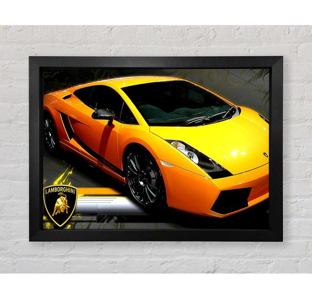 Yellow Tuned Lamborghini - Single Picture Frame Art Prints Ebern Designs Size: 59.1cm H x 84.1cm W x 3.4cm D on Productcaster.