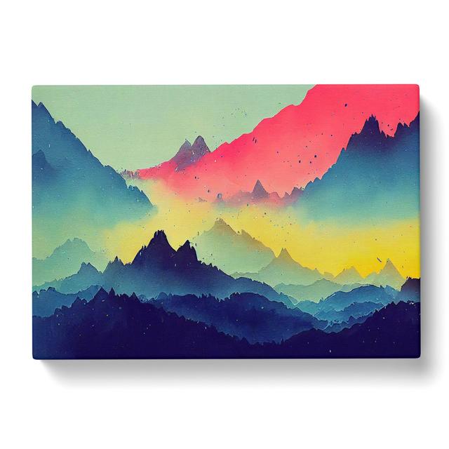 Painted Mountain Landscape Vol.2 Abstract - Wrapped Canvas Painting Alpen Home Size: 50cm H x 76cm W x 3cm D on Productcaster.