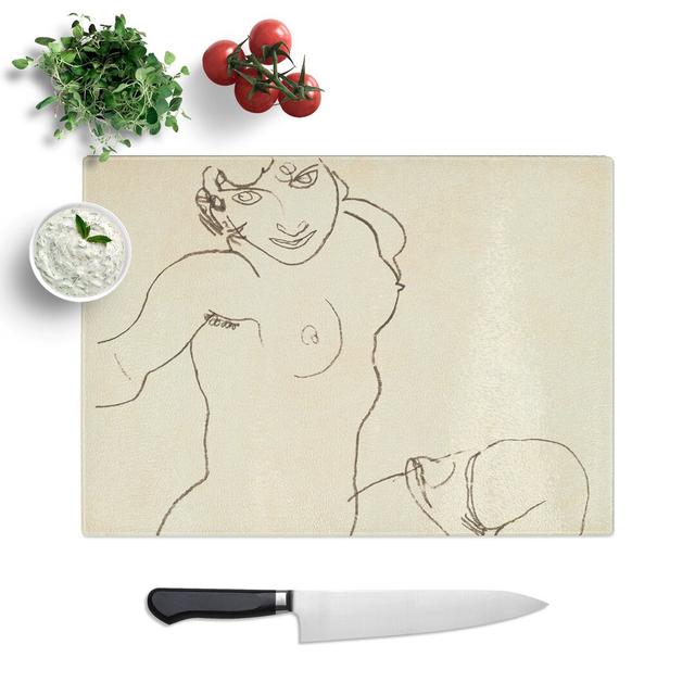 Study of a Naked Woman Vol.4 by Egon Schiele Chopping Board East Urban Home Size: 28.5cm W x 39cm L on Productcaster.