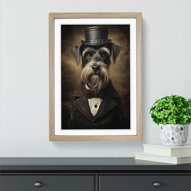 Schnauzer Gothic Happy Larry Frame Colour: Oak , Size: 46cm H x 34cm W x 2cm D on Productcaster.