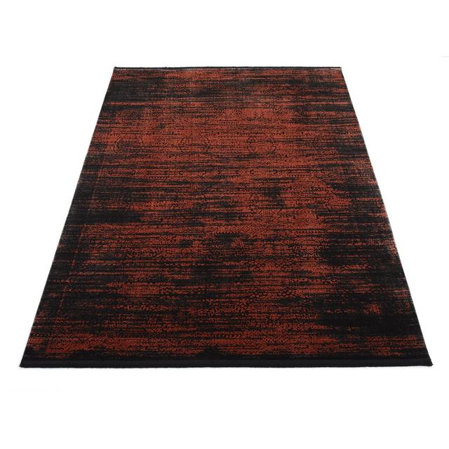 Hubert Art Deco Hand Knotted Red/Black Rug Borough Wharf Rug Size: Rectangle 78 x 150cm on Productcaster.