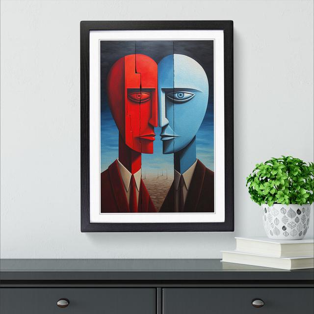 Two Men In Love Hard Edge Painting - Single Picture Frame Print on Wood Big Box Art Size: 34cm H x 25cm W x 2cm D, Frame Colour: Black on Productcaster.