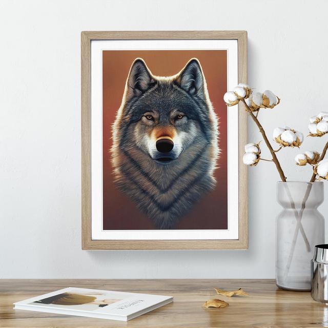 Watchful Wolf No.3 - Picture Frame Graphic Art Alpen Home Frame Colour: Oak Framed, Size: 46cm H x 34cm W x 2cm D on Productcaster.