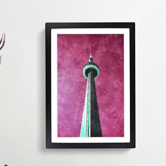 CN Tower In Toronto Canada Abstract - Single Picture Frame Painting on MDF East Urban Home Size: 63cm H x 45cm W x 2cm D, Frame Option: Black Framed on Productcaster.