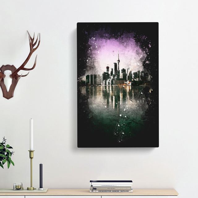 Skyline of Toronto in Canada - Wrapped Canvas Graphic Art Print East Urban Home Size: 91cm H x 60cm W x 3cm D on Productcaster.