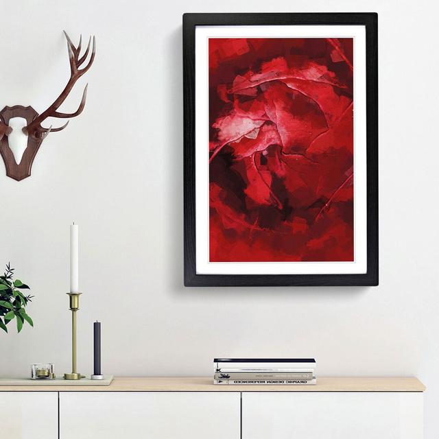 Petals of Red Flower - Picture Frame Graphic Art Print East Urban Home Format: Black Framed, Size: 65cm H x 48cm W x 2cm D on Productcaster.