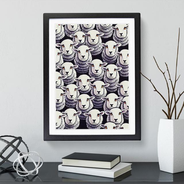 Faces Of The Sheep - Single Picture Frame Print Brambly Cottage Size: 46cm H x 34cm W x 2cm D, Frame Colour: Black on Productcaster.