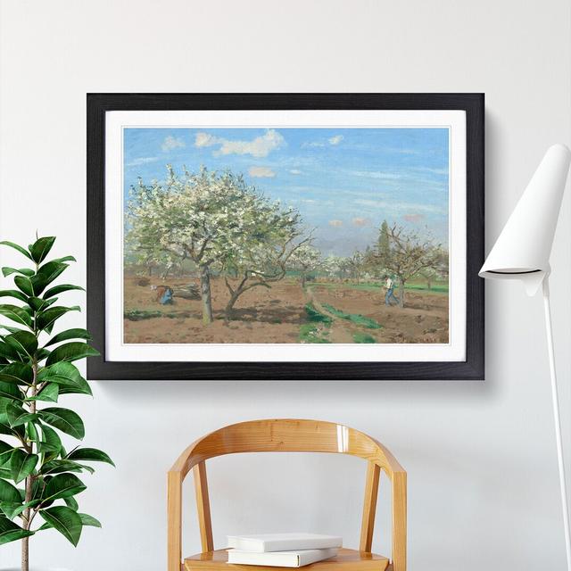 Orchard in Bloom by Camille Pissarro - Picture Frame Painting East Urban Home Frame Option: Black Framed, Size: 36cm H x 48cm W x 2cm D on Productcaster.