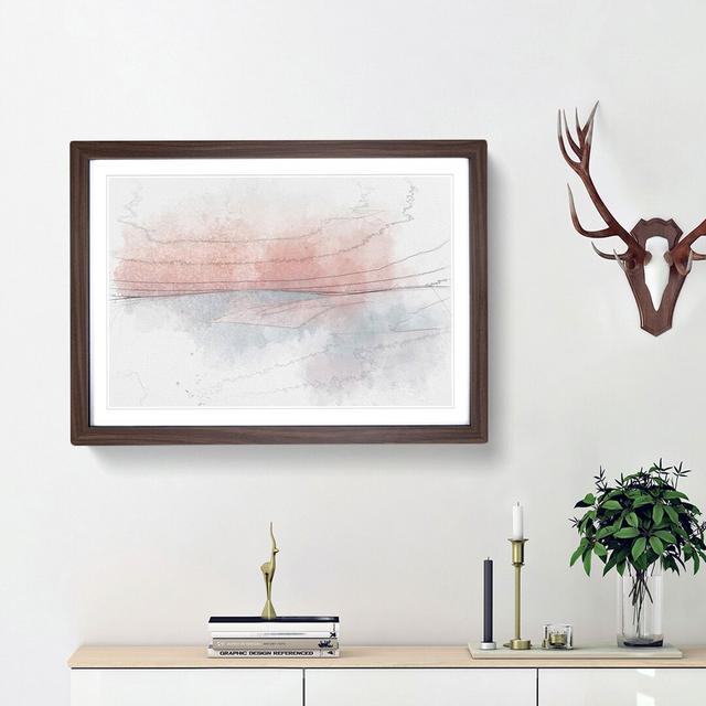 Pink Desert Sketch - Picture Frame Graphic Art Print East Urban Home Frame Option: Walnut Framed, Size: 62cm H x 87cm W x 2cm D on Productcaster.