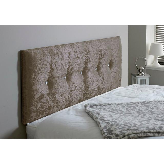 Izzabella Upholstered Headboard Home deco centre Upholstery: Velvet, Colour: Truffle, Size: Small Double (4') on Productcaster.