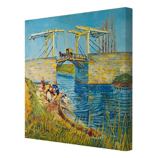 'Langlois Bridge at Arles' by Vincent Van Gogh Oil Painting Print on Canvas East Urban Home Size: 80 L x 80 W on Productcaster.