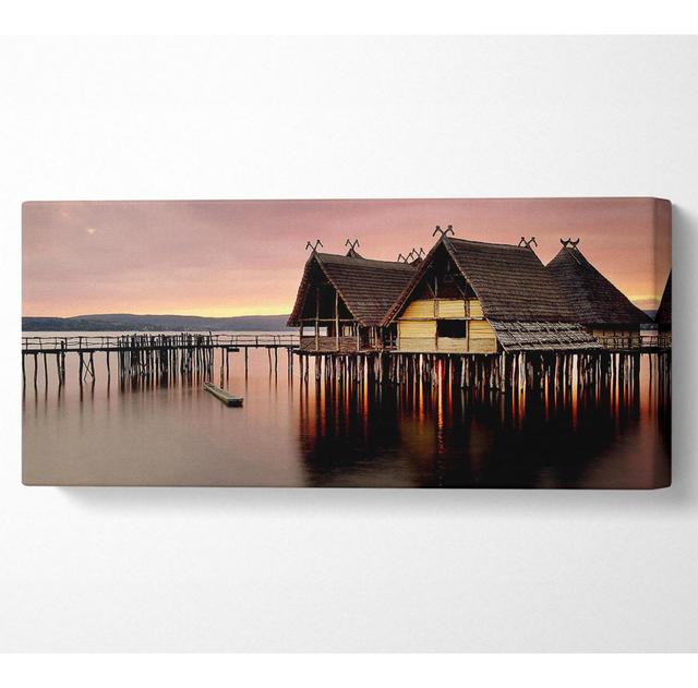 Bodensee Deutschland Panoramaleinwand Haus am Meer Größe: 71cm H x 162,5cm B x 10cm T on Productcaster.