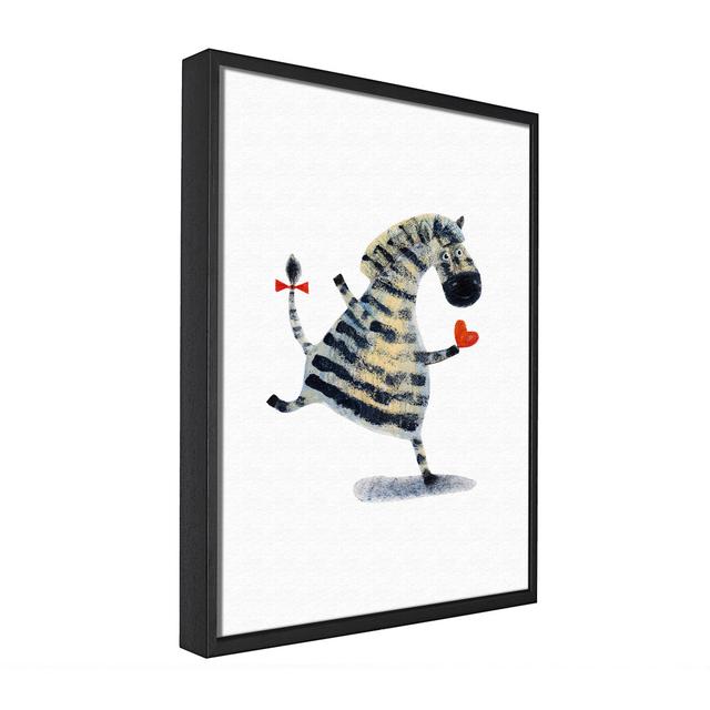 Dancing Zebra Love - Single Picture Frame Graphic Art on Canvas Harriet Bee Size: 81cm H x 121.9cm W x 10cm D on Productcaster.