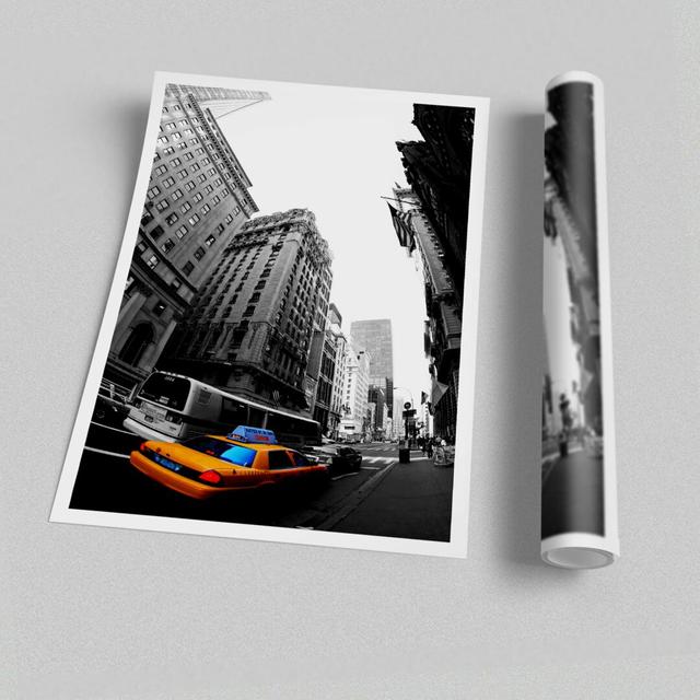 NYC Yellow Cab On 5Th Avenue Architecture - No Frame Art Prints East Urban Home Size: 84.1 cm H x 118.9 cm W on Productcaster.