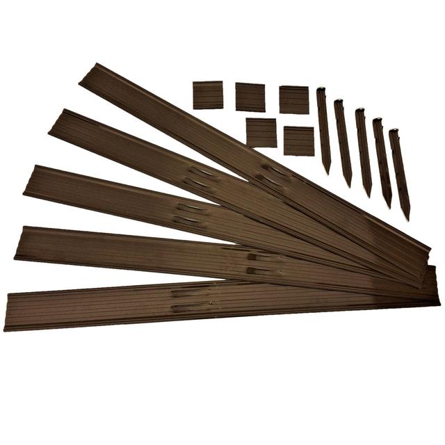 Swift Edge Rust-free Aluminium Garden Lawn & Border Edging - with connecting strips & fixing stakes Dakota Fields Size: 10cm H x 1800cm W x 0.3cm D, F on Productcaster.