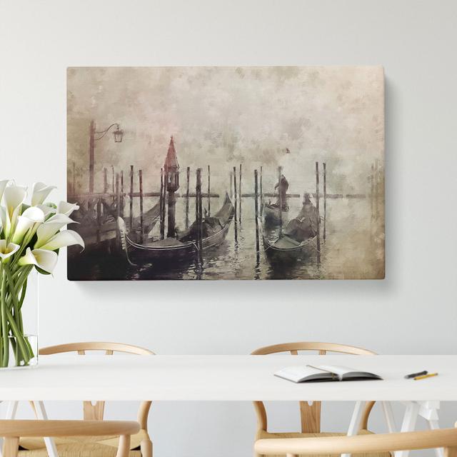 Gondolas In Venice Vol.1 - Wrapped Canvas Print East Urban Home Size: 35cm H x 50cm W x 3cm D on Productcaster.