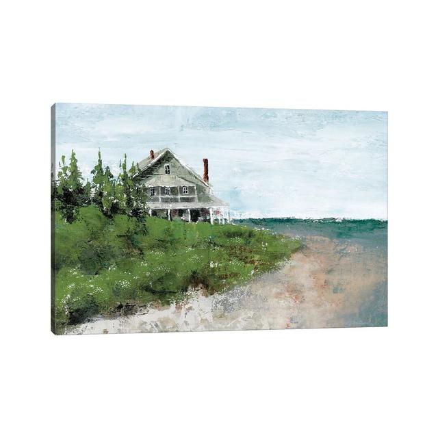 Beach Cottage Life by Marie Elaine Cusson - Painting Print on Canvas House of Hampton Size: 66.04cm H x 101.6cm W x 1.91cm D, Format: Wrapped Canvas on Productcaster.