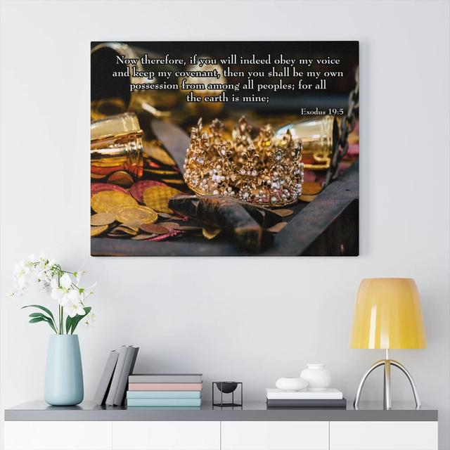 Obey My Voice Exodus 19:5 - Wrapped Canvas Print Blue Elephant Size: 46cm H x 61cm W on Productcaster.