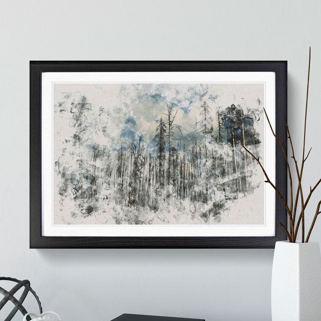 Winter Forest Vol.2 Watercolour - Picture Frame Graphic Art East Urban Home Size: 27cm H x 36cm W x 2cm D, Frame Option: Black on Productcaster.