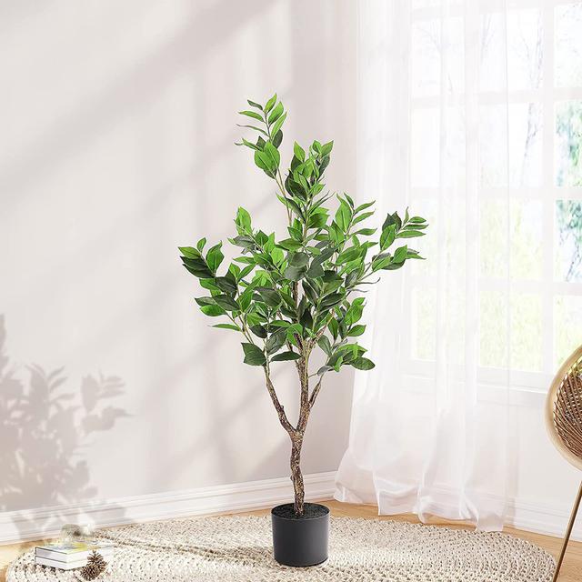 The Seasonal Aisle Artificial Bay Laurel Fake Tree With Lifelike Leaves Faux Plant For Living Room Bedroom Balcony Corner Office Decor Indoors (150Cm) on Productcaster.