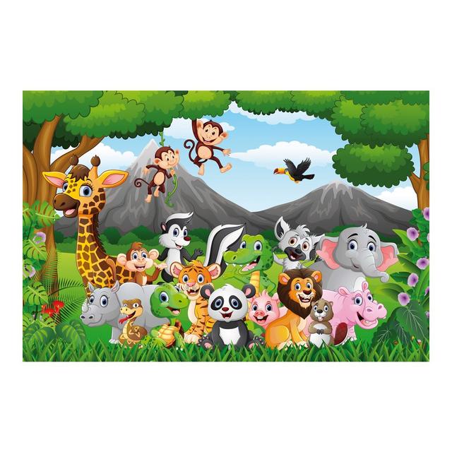 Wild Jungle Animals Semi-Gloss Wallpaper Roll East Urban Home Size: 3.36m x 225cm on Productcaster.