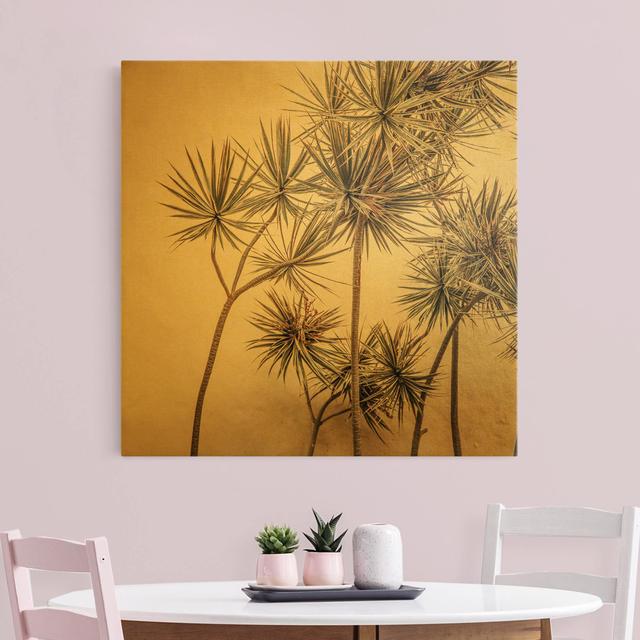 Sun -Kissed Palm Trees by Monika Strigel - Wrapped Canvas Graphic Art Bay Isle Home Format: 435g/m³ Canvas Gold, Colour: Gold, Size: 80cm H x 80cm W on Productcaster.