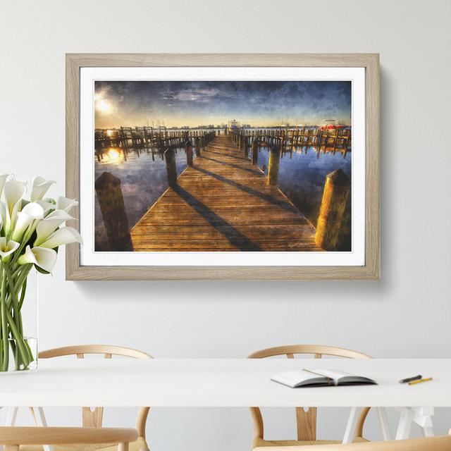 Jetty over the Lake - Picture Frame Painting East Urban Home Frame Option: Oak, Size: 48cm H x 65cm W x 2cm D on Productcaster.