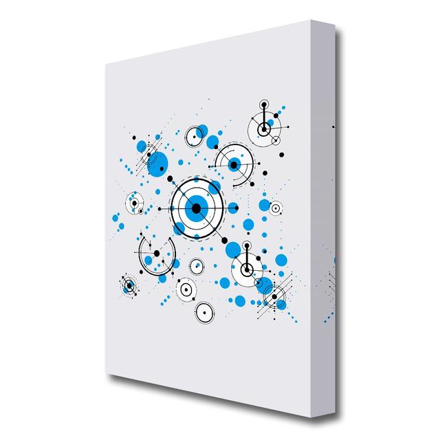 'Circles of Connections Blue Grey' - Wrapped Canvas Graphic Art Print East Urban Home Size: 81.3 cm H x 50.8 cm W on Productcaster.