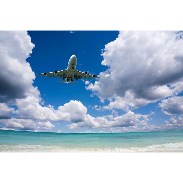 Beautiful Sea And Sky With Airplane ._450484927 House of Hampton Size: 30cm H x 46cm W x 3.8cm D on Productcaster.