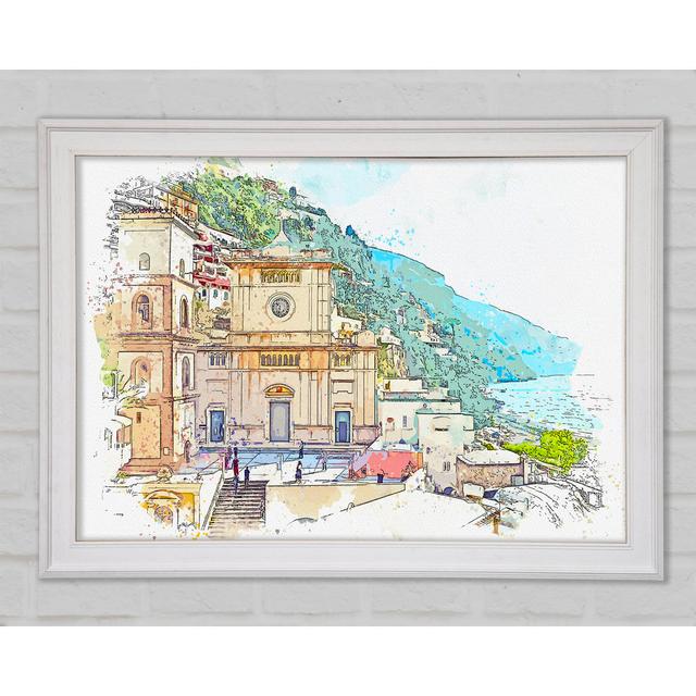 The Watercolour City Line Framed Print Rosalind Wheeler Size: 42cm H x 59.7cm W x 1.5cm D on Productcaster.