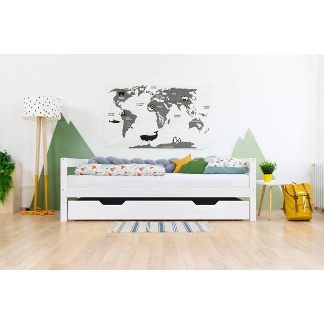 Wooden Under Bed Drawer Benlemi Colour: White, Size: 16cm H x 120cm W 140cm L on Productcaster.