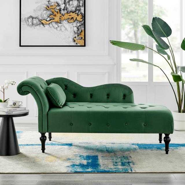 Brookeville Chaise Lounge Rosdorf Park Upholstery Colour: Green on Productcaster.