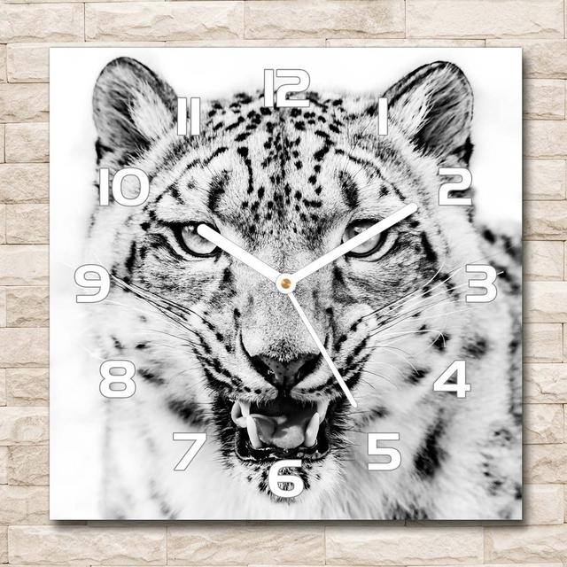 Jetze Snow Panther Silent Wall Clock East Urban Home Colour: White on Productcaster.