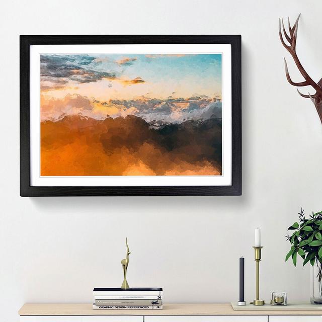 Orange Clouds Above the Mountains in Abstract - Picture Frame Graphic Art Print East Urban Home Frame Option: Black Framed, Size: 27cm H x 36cm W x 2c on Productcaster.