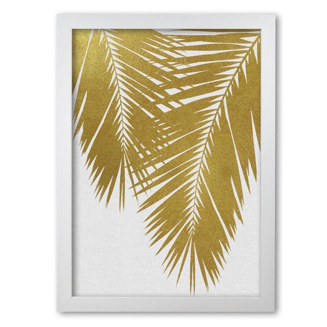 Palm Leaf II - Single Picture Frame Print East Urban Home Size: 42 cm H x 30 cm W x 5 cm D, Format: White Grain Frame on Productcaster.