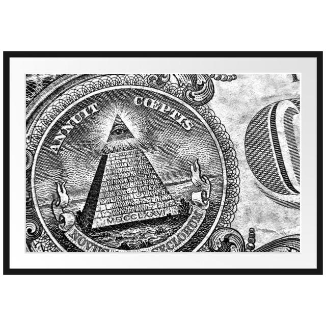 Illuminati Pyramid Dollar" Gerahmtes Fotoposter East Urban Home Größe: 60 cm H x 80 cm B x 2,5 cm T, Farbe: Grau on Productcaster.