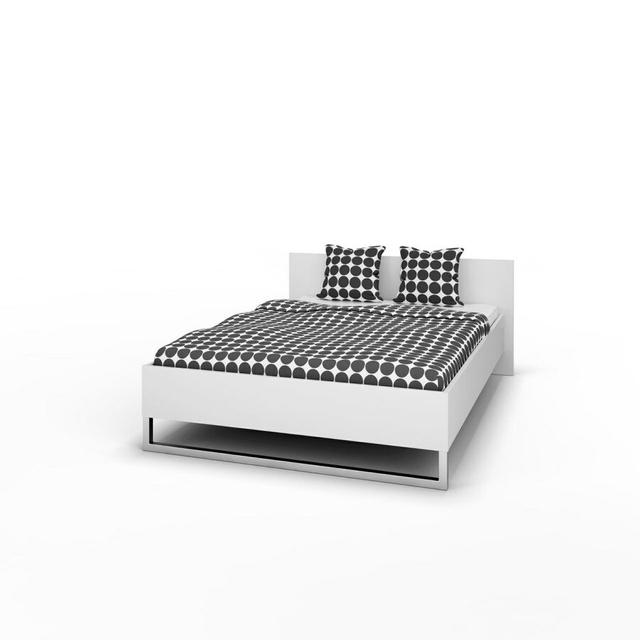 Eveland Bed Frame Brayden Studio Colour: White, Mattress Size: European Double (140 x 200 cm) on Productcaster.