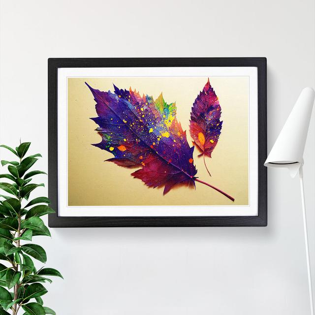 Paint Leaf Splash Vol.1 - Picture Frame Graphic Art Marlow Home Co. Frame Colour: Black, Size: 34cm H x 46cm W x 2cm D on Productcaster.