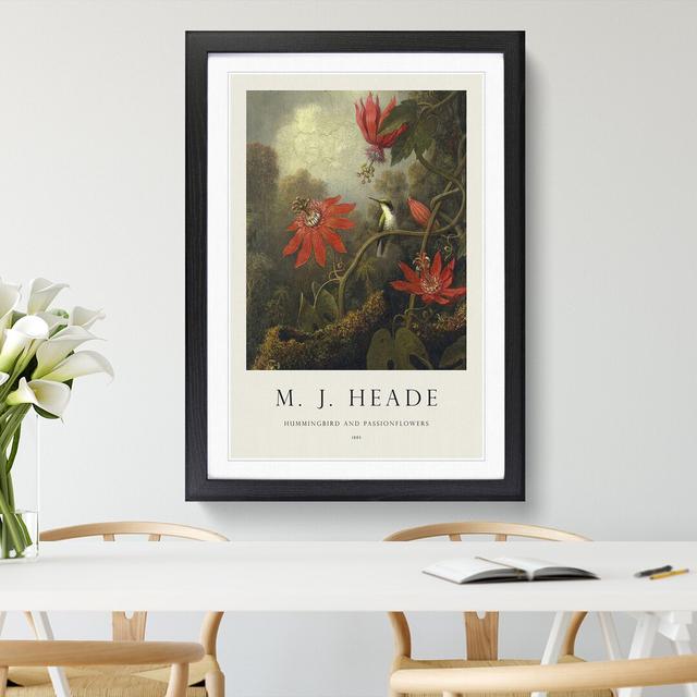 Hummingbird and Flowers by Martin Johnson Heade - Picture Frame Painting East Urban Home Size: 36cm H x 27cm W x 2cm D, Frame Option: Black Framed on Productcaster.