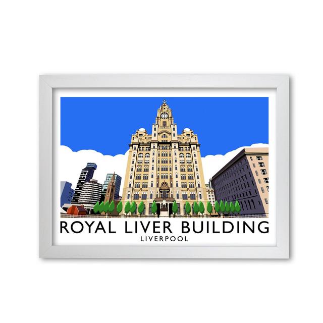 Royal Liver Building Liverpool by Richard O'Neill - Print 17 Stories Size: 59.4cm H x 84.1cm W x 3cm D, Format: White Framed on Productcaster.