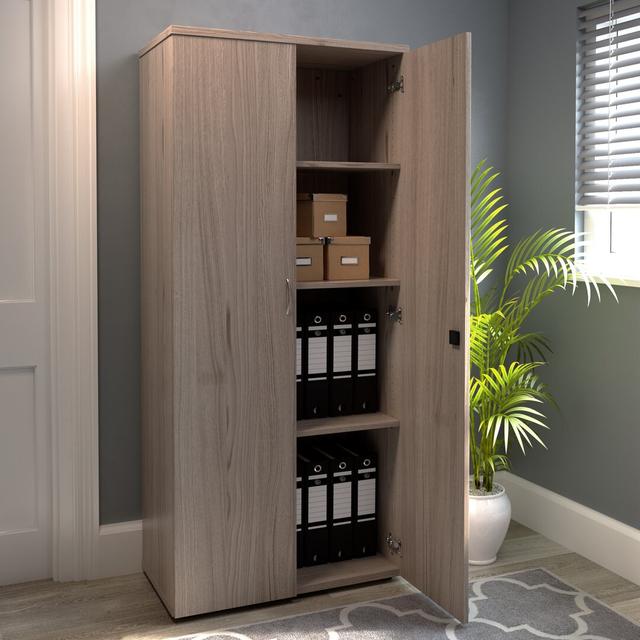 Goal Post Necessity 2 Door Storage Cabinet Wayfair Basics Finish: Grey Oak on Productcaster.